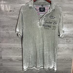 Hard Rock Guitar Company Detroit Light Weight Green Polo Size XL